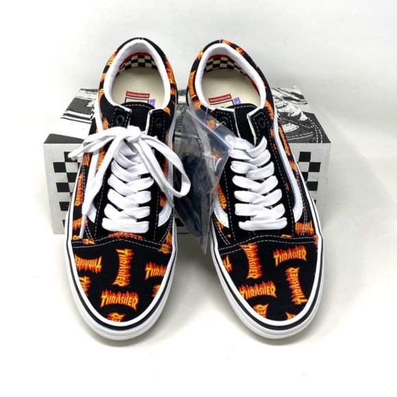 VANS x Thrasher Old Skool Skate Low Top Black Canvas Men’s Sneakers VN0005W0BML - Picture 9 of 10